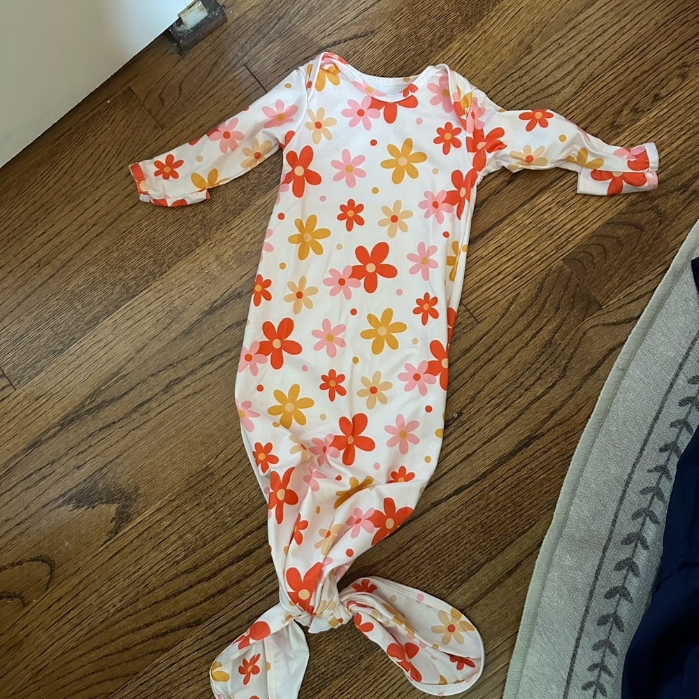 Knotted Floral Baby Gown